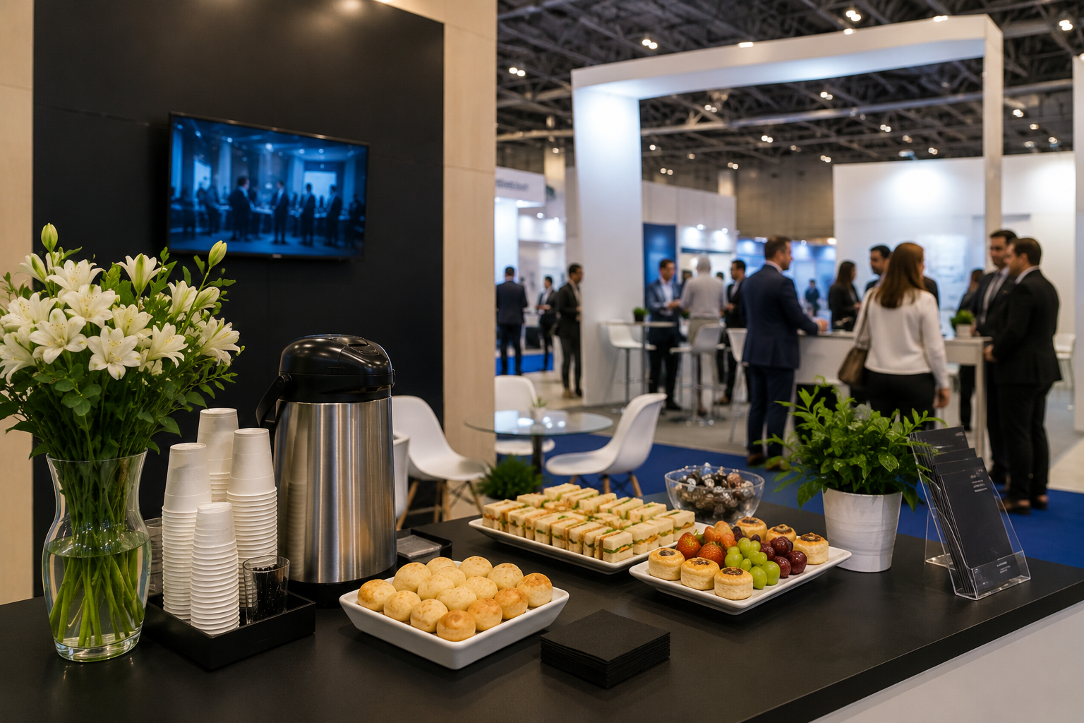 Coffee break e brindes personalizados para feiras e congressos corporativos